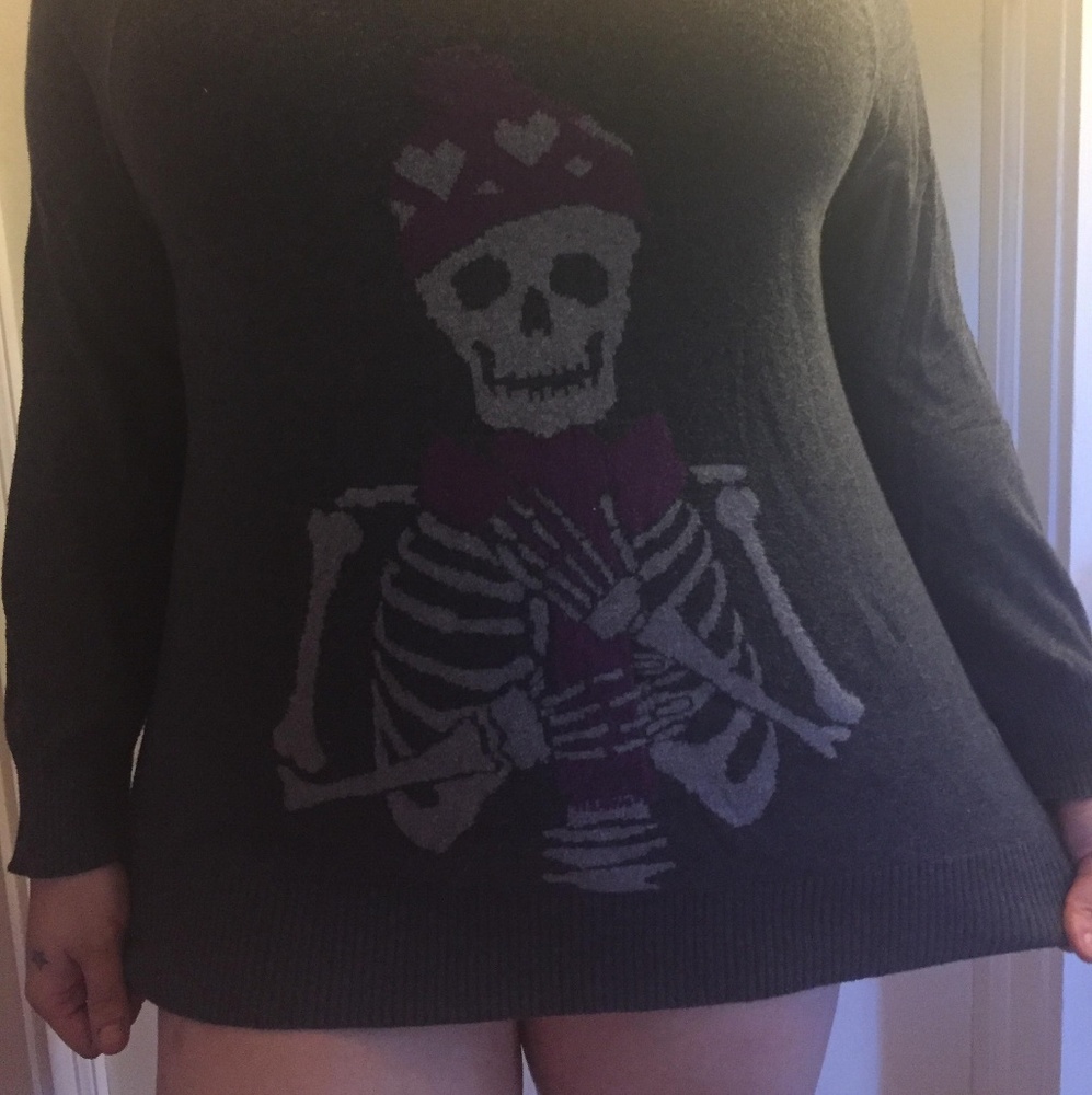 Creepy, cute scoop neck sweater